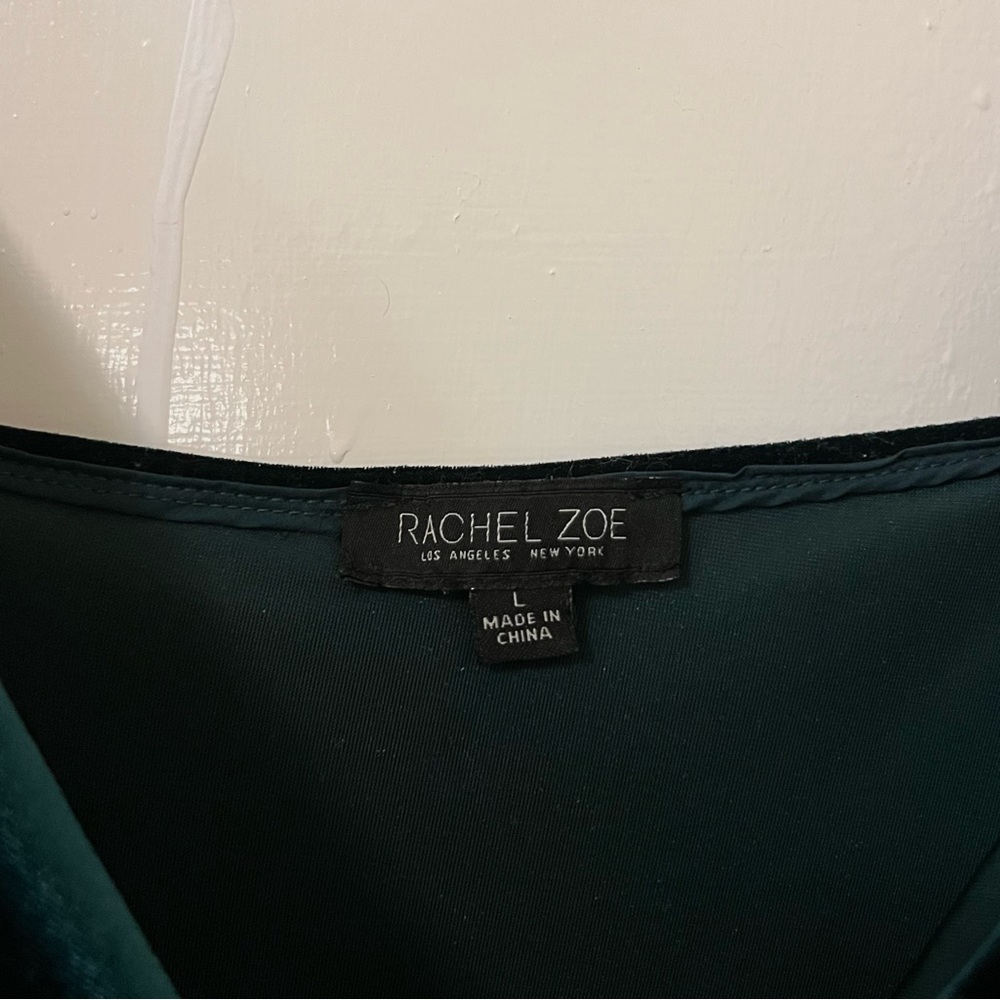 RACHEL ZOE Velvet Dress Slit V Neck Vneck sleeveless Los Angeles New York - Picture 4 of 9